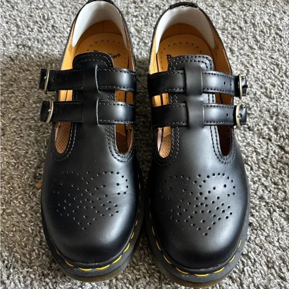 Dr. Martens Black Oxford Shoes with Brogue Detailing Dr. Martens 3989 Brogue Casual Shoe - Black / White | Journeys main image 4